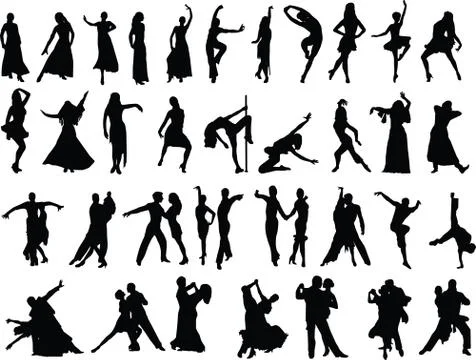 Dancing people Stock Illustration