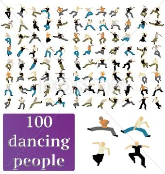 Dancing people Stock Illustration