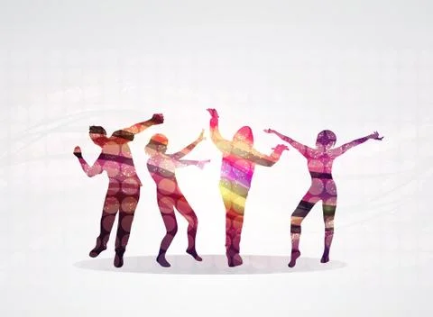 Dancing people Stock Illustration