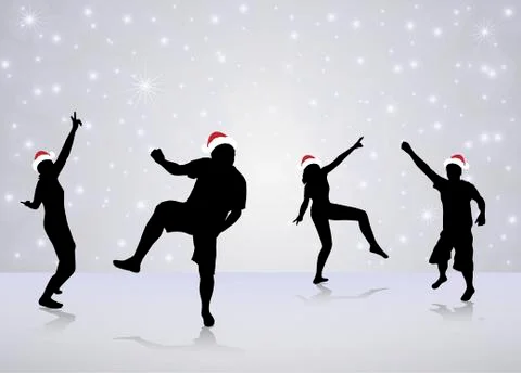 Dancing people Stock Illustration