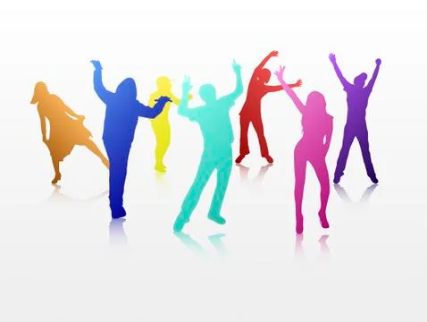 Dancing people Stock Illustration
