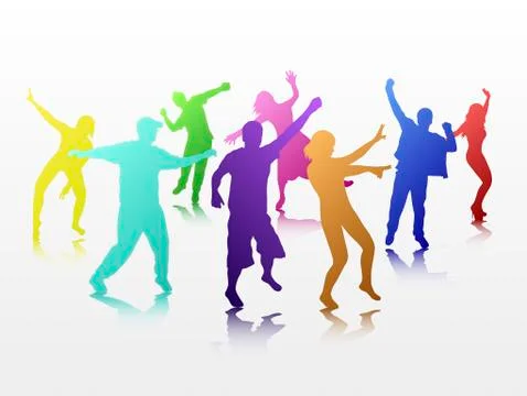 Dancing people Stock Illustration