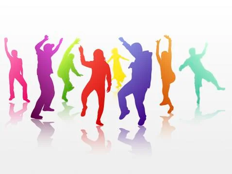 Dancing people Stock Illustration