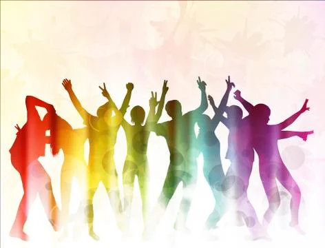 Dancing people Stock Illustration