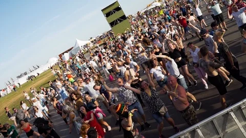 Dancing people in the open air Stock Footage 127044632