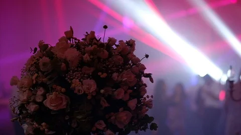 Dancing people out of focus.Laser show HD video. Stock Footage 99452628