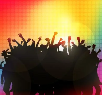 Dancing people silhouettes Illustrazione stock