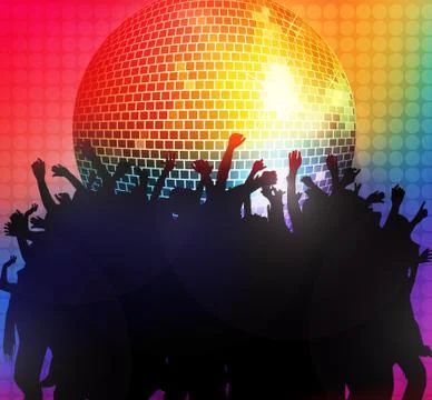 Dancing people silhouettes Stock Illustration