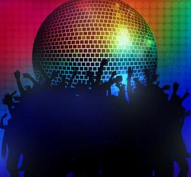 Dancing people silhouettes Stock Illustration