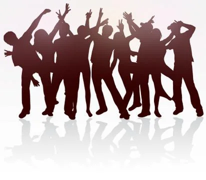 Dancing people silhouettes Stock Illustration
