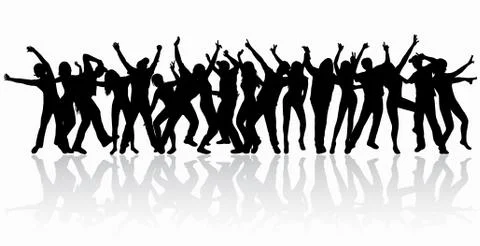 Dancing people silhouettes Illustrazione stock