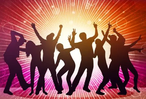Dancing people silhouettes Stock-Illustration