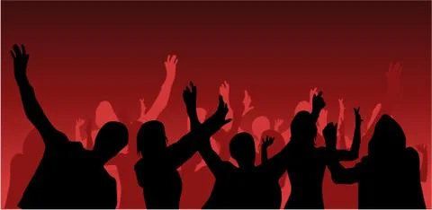 Dancing people silhouettes Stock Illustration