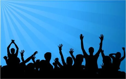 Dancing people silhouettes Stock Illustration