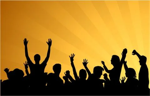 Dancing people silhouettes Illustrazione stock