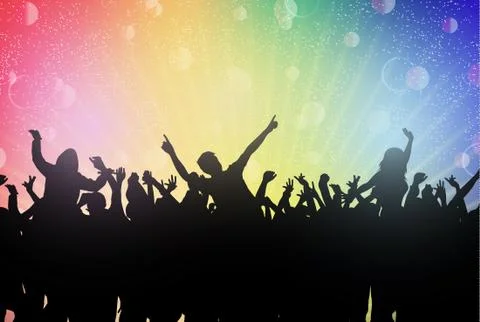 Dancing people silhouettes Illustrazione stock