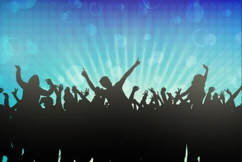 Dancing people silhouettes Stock-Illustration