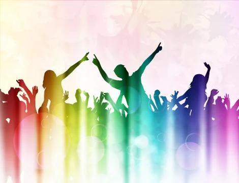 Dancing people silhouettes Stock Illustration