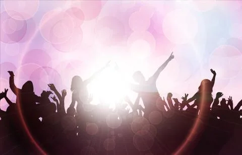 Dancing people silhouettes Stock Illustration