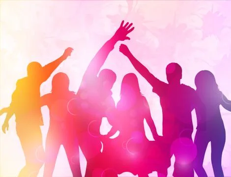 Dancing people silhouettes Stock-Illustration
