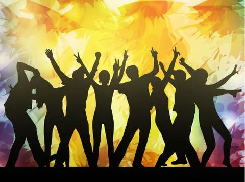 Dancing people silhouettes Stock-Illustration