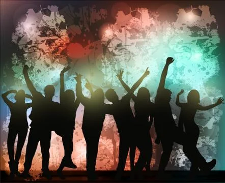 Dancing people silhouettes Stock-Illustration