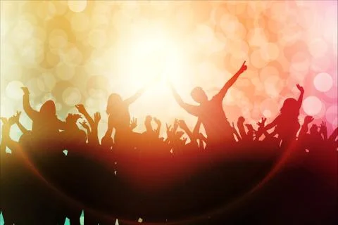 Dancing people silhouettes Stock Illustration