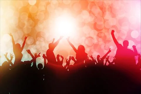 Dancing people silhouettes Stock Illustration