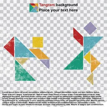 Dancing people tangram Stock-Illustration
