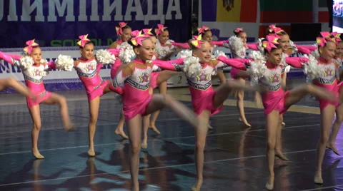 Dancing performance of the cheerleading team. Stock Footage 63274779