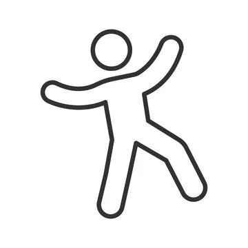 Dancing person icon in line design. Dancing, movement, joy, freedom, happy Stock Illustration