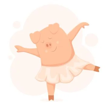 Dancing Piggy Stock Illustration