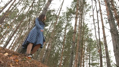 Dancing in the pine forest. Video stock 71288402
