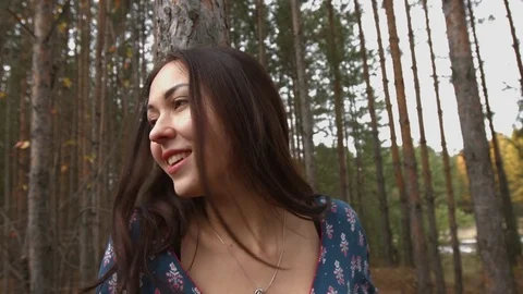 Dancing in the pine forest. Stockbeeldmateriaal 71289115