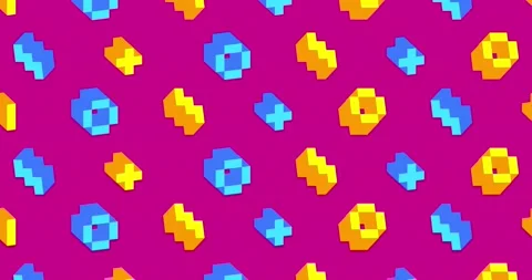 Dancing pixel elements background animation Stock Footage 188825437