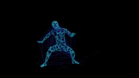 Dancing Plexus Man Stock Footage 119280661