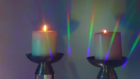 Dancing Prism Flames: Kinetic Light on a Turntable Stock Footage 302941810