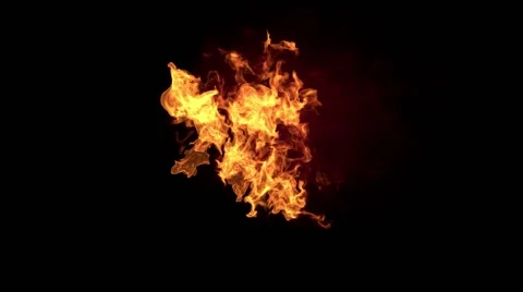 Dancing / Pulsing Flame isolated on black. Alpha matte included. Stock Footage 60530059