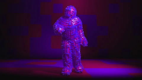 Dancing purple Rubber Man in 3d Video stock 234126790