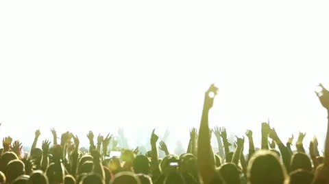 Dancing (real) Concert Crowd in Bright White Lights Stock Footage 11631460