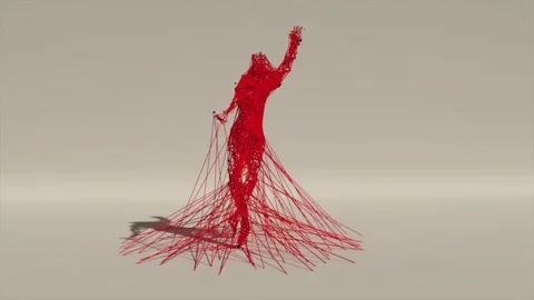 Dancing With Red Lines Stock Footage 339286891