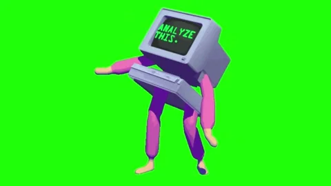 Dancing retro computer with pink legs moves. Stock Footage 335735245