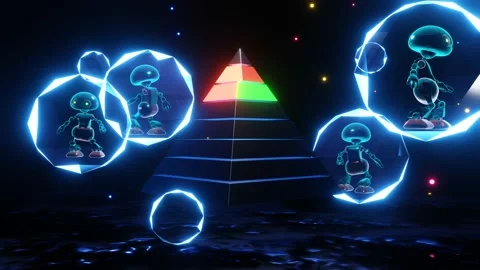 Dancing robot in a crystal sphere. Stock Footage 163660478