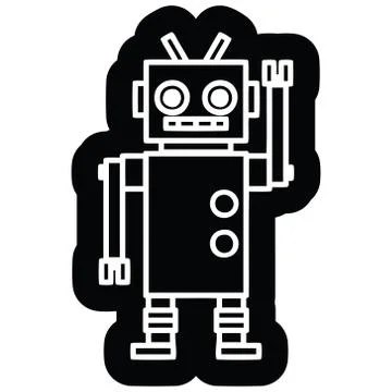 Dancing robot icon Stock Illustration