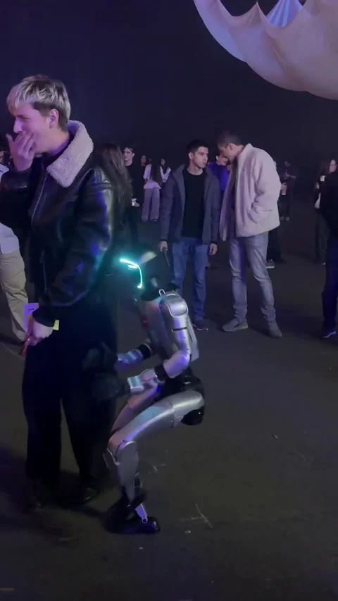 Dancing Robot Slaps Guy, Uzbekistan - 29 Nov 2025 動画素材 325344864