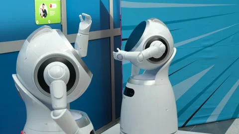 Dancing robots showcase movement and interaction 스톡 동영상 315216670