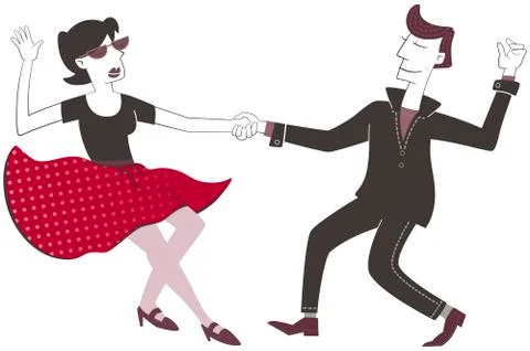 Dancing rock and roll Ilustración de archivo
