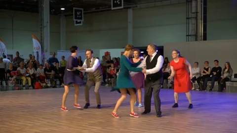 Dancing rock n roll team Stock Footage 80356746