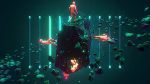 Dancing on a Rock VJ Loop Stock Footage 272958591