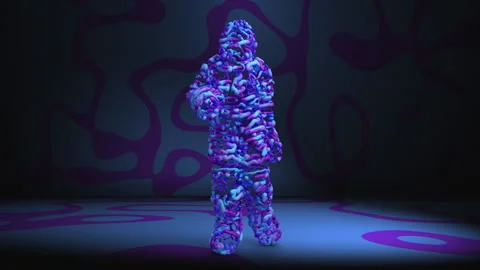 Dancing Rope Man in 3d Stock Footage 234123615